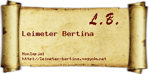 Leimeter Bertina névjegykártya
